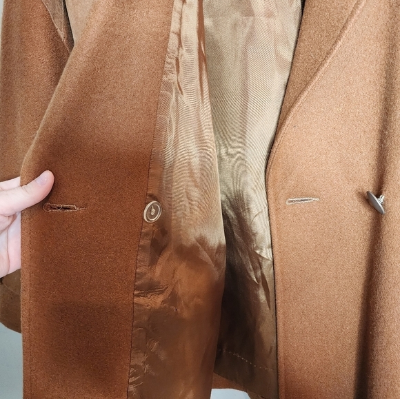 Vintage Havoc Camel Brown Wool Leather coat size 9/10 - Picture 8 of 17